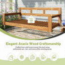 TOPMAX Patio Wooden Twin Size Porch Swing Daybed Frame, Garden Swing Bench Chair with 4 Hanging Ropes for Backyard,Outdoor,Natural