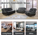 Leather Sofa and Loveseat Set for Living Room Black Leather Furniture