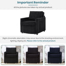Upholstered Convertible Sleeper Sofa with 5-Position Backrest, Side Pockets, Storage, Black Chenille, 31.5'