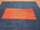 Blue and Red Turkish Kilim Rug, New 6x9 - 7x10 Flatweave Area Rugs, Hand Woven, Wool Handmade Oriental Kilim Abstract Modern Boho, Minimal