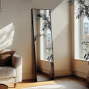 Full Length Floor Mirror 56x15 Inch Black Frame Stand