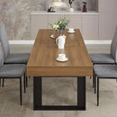 63 Inch Extendable Dining Table Walnut Brown Dining Room