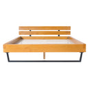 PINE WOOD BED FRAME QUEEN SIZE,NATURAL & BLACK COLOR