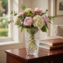 Optic Crystal Vase With Medallion Ll Pattern, 9.75"