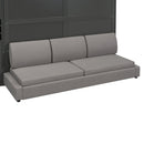Queen Size Murphy Bed Wall Bed with Sofa , Shelves USB & Light ,Gray