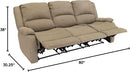Charles 80In Triple Recliner RV Sofa Oatmeal Zero Wall