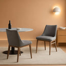 Azalea Charcoal Fabric Wood Dining Side Chairs 19 Inch Seat Height