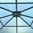 TREXM 10'x10' Hardtop Outdoor Gazebo with Polycarbonate Roof, Patio Gazebo with Aluminum Frame, Mosquito Netting and Privacy Screens for Shade and Rain, Backyard Tent for Backyard, Garden, Lawn(Beige)