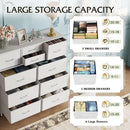 White Dresser 10 Drawer Storage Chest With Metal Frame
