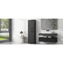 Tall Bathroom Storage Cabinet, Freestanding Storage Cabinet with Drawer and Adjustable Shelf, MDF Board with Painted Finish, Black