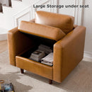 Brown Oversized Reading Armchair With Hidden Storage