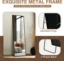 Full Length Floor Mirror 56x15 Inch Black Frame Stand