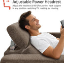 62.2 Inch Wall Hugger Power Loveseat Recliner with Adjustable Headrest and USB Ports in Coffee Fabric