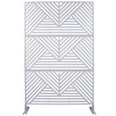 Outdoor & Indoor Privacy Screen Metal Privacy Screen 76' H×48' W, Freestanding Decorative Privacy Screen for Deck Balcony Patio, Privacy Fence Panels White