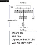 Gold Crystal Chandelier 12 Inch Dimmable Flush Mount