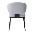 Modern PU Leather Upholstered Dining Chairs, Gray, Metal Legs, Set of 2