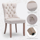 Velvet Dining Chairs Beige Nailhead Trim Set Of Four