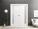 Planum 0660 Painted White Barn Door Slab with Frosted Glass