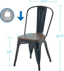 Stackable Metal Dining Chair 18 Inch For Kitchen Use