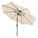 Ainfox 10ft Solar Patio Umbrella Outdoor Umbrella Market Umbrella for Backyard Deck Poolside With 32 LED Lights
