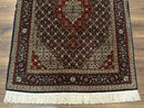 Persian Tabriz Rug 3x5, Wool on Silk Foundation, Very Fine 550 KPSI, Dark Navy Blue