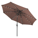 Ainfox 10ft Solar Patio Umbrella Outdoor Umbrella Market Umbrella for Backyard Deck Poolside With 32 LED Lights