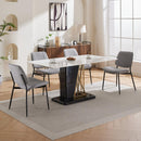 Dining Chairs Set of 2 Modern Retro Linen Chair with Bentwood Back Upholstered Seat Metal Legs Adjustable Foot for Kitchen Dining Room Chairs(Gray Linen)