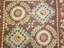 Aubusson Rug 6 x 9 Flat Weave Area Carpet European Design Flowers New Brown Rug Handmade Wool Hand-Knotted Aubusson Weave Medium Rug 6x9