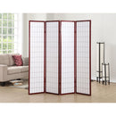 4 Panel Oriental Shoji Screen / Room Divider, Cherry