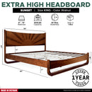 Sunset Solid Wood Bed Frame With Headboard