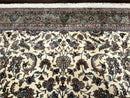 Indo Persian Rug 9x12, Allover Floral Pattern, Ivory & Green, Traditional Oriental Carpet