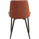Brown Leathaire Dining Chairs Set of 2,Mid-Century Modern Leathaire Chairs Kitchen Living Room Armless Side Chair with Metal Legs Set Of 2