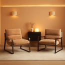 Khaki Chenille Upholstered Accent Chair Bundle Set