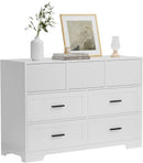 White 47Inch ContemporaryDresser With SevenDrawers
