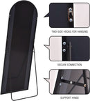 Black Full Length Floor Mirror With Stand Arched Top