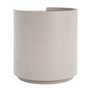 Italian Retro Double Storage Round Side Table, Gray Brown MDF with Tempered Glass Top, Compact Size