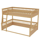 Full XL over Queen Bunk Bed with Ladder and Guardrails, Natural