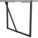 Table and chair set. Modern minimalist grey marble textured MDF dining table with metal frame. Comes with 6 chairs with PU cushions and black metal legs.