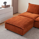 Modern Armless Accent Chair, Single Sofa Couch with Ottoman - Compact Design, Space-Saving Seating for Living Room, Bedroom, Apartment, Office