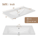 30' Bathroom Vanity with Sink Combo, Green Bathroom Cabinet with Drawers, Solid Frame and MDF Board (Old Sku:N725S999222F)