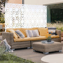 Outdoor & Indoor Metal Privacy Screen 76' H×48' W in White, Freestanding Decorative Panels for Deck, Balcony, Patio, Lawn, and Garden