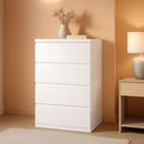 White Four Drawer Dresser Ultra Minimalist Cabinet