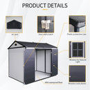 [06X08FT] Alora Heavy-Duty Outdoor Resin Storage Shed With Lockable Doors And Built-In Floor (SAK26342)
