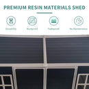 [06X08FT] Alora Outdoor Resin Patio Garden Shed With Floor, 2 Windows, And Lockable Doors (SAK54953)