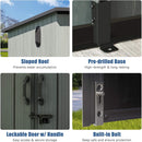 [06X08FT] Alora Outdoor Resin Storage Shed With Lockable Double Doors And Sloping Roof (SAK73286)