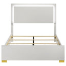 Marceline Wood Full LED Panel Bed White