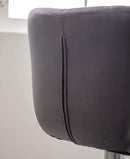 Velvet Adjustable Swivel Barstools Gray Set of Two