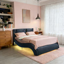 Platform Bed Frame With LED Lighting, tooth Music, Vibration Massage
