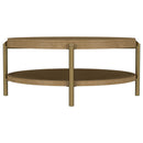 Arini Round Coffee Table With Storage Shelf Sand Wash