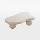47 Inch Cloud Shaped Coffee Table with 3 Ball Legs for Living Room, Cream White